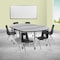Flash Furniture Mobile 86" Oval Wave Grey Table Set-16" Chairs XU-GRP-16CH-A3060CON-60-GY-T-A-CAS-GG - alternate 1
